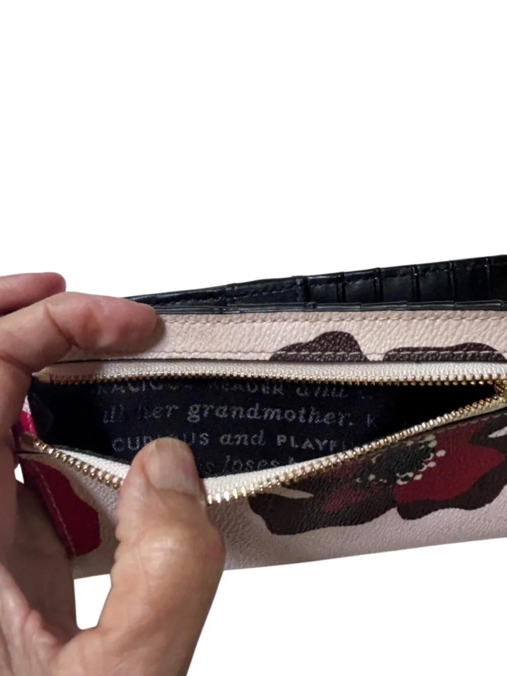KATE SPADE Wallet Hyde Lane Poppy Floral Stacy, Blush Red Black